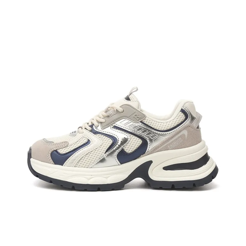 Jin Baichuan Breathable Lightweight Height Increasing Mid-Top Chunky Sneakers Women's-4