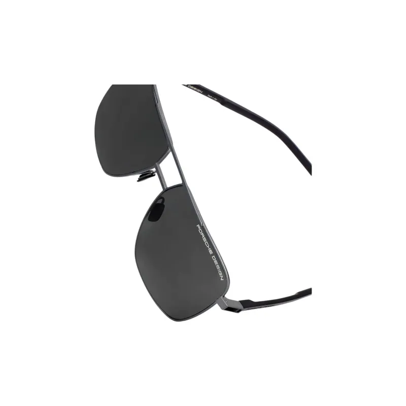 PORSCHE DESIGN Plate And Metal Aviator Sunglasses Men's Dark Gray-3