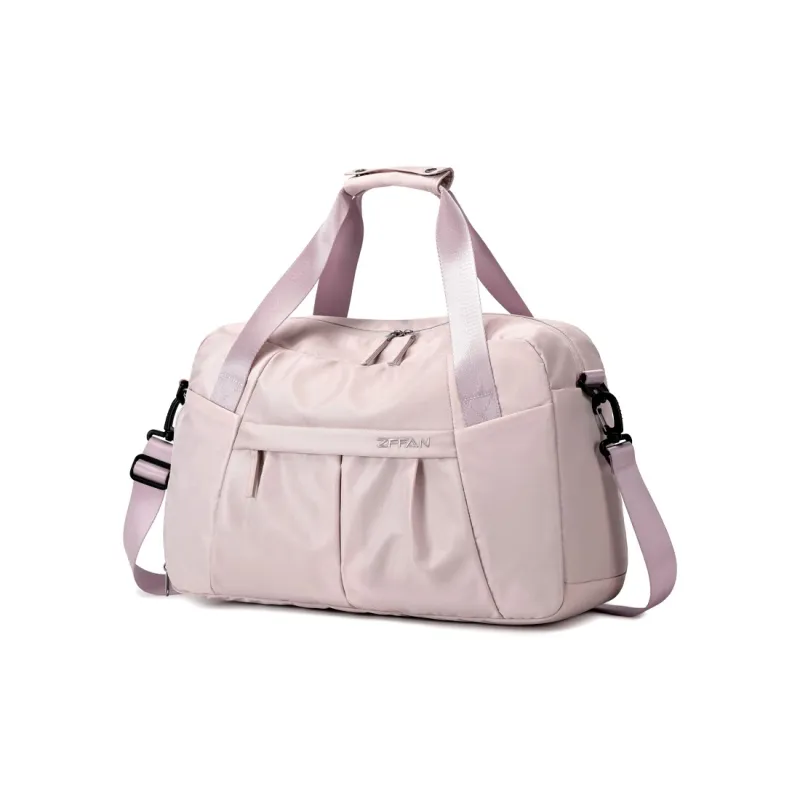 ZUOFEIFAN Nylon Fabric Travel Bags Gym Bags Large Size Women's Beige Black/Vintage Pink-7