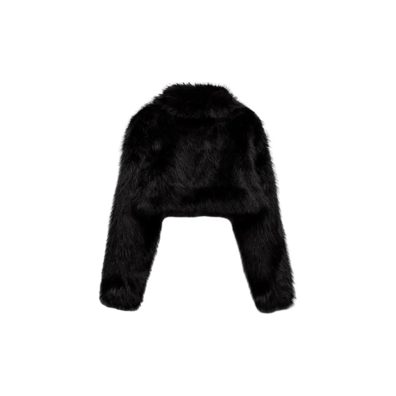 ZARA Velvet-feel Coat Women's Black-1