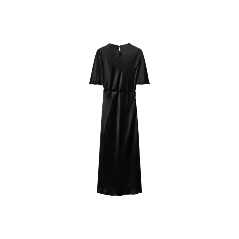 ZARA Short-Sleeved Dresses Women's Black-1