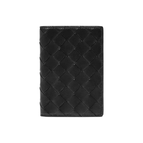 Bottega Veneta Sheepskin Passport Wallet Women's Black