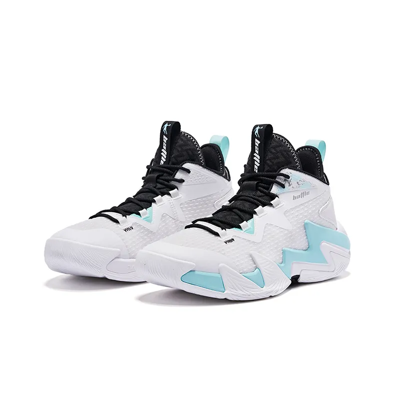 QIAODAN Broken Shadow 2.0 Cushioning Anti Slip And Wear Resistant Mid Top Basketball Shoes Men's White-2