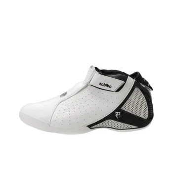 Adidas T-Mac 4 Cushioning Wear-Resistant Mid-Top Basketball Shoes Men's White Black