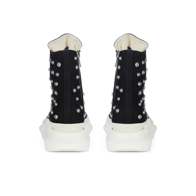 Rick Owens DRKSHDW Abstract Sneaks Studded Eyelets Black Milk-3