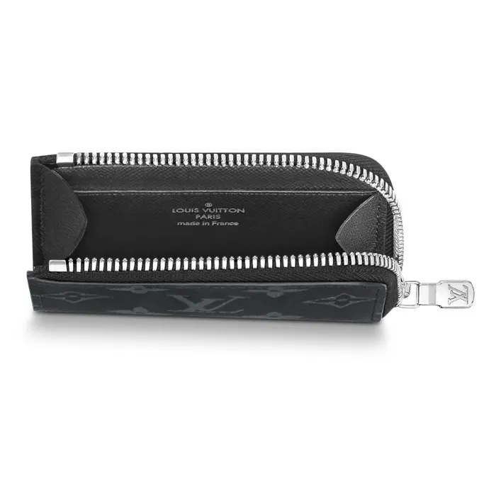LOUIS VUITTON Coin Purse Monogram Eclipse Black Gray-3