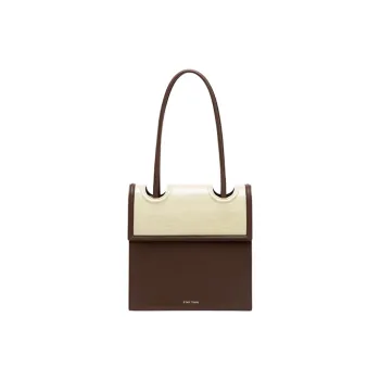 STAR TOWN Cow Leather Handbag, Shoulder Bag Tubas Women's Cocoa Brown/Milk Tea