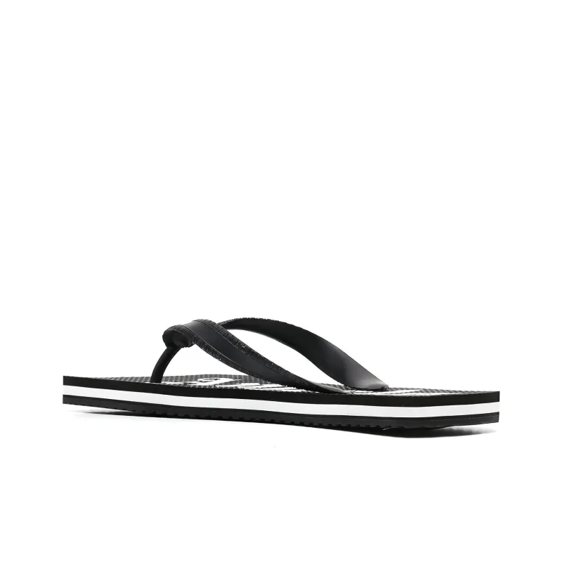 PALM ANGELS Flip Flop Logo Black White-3