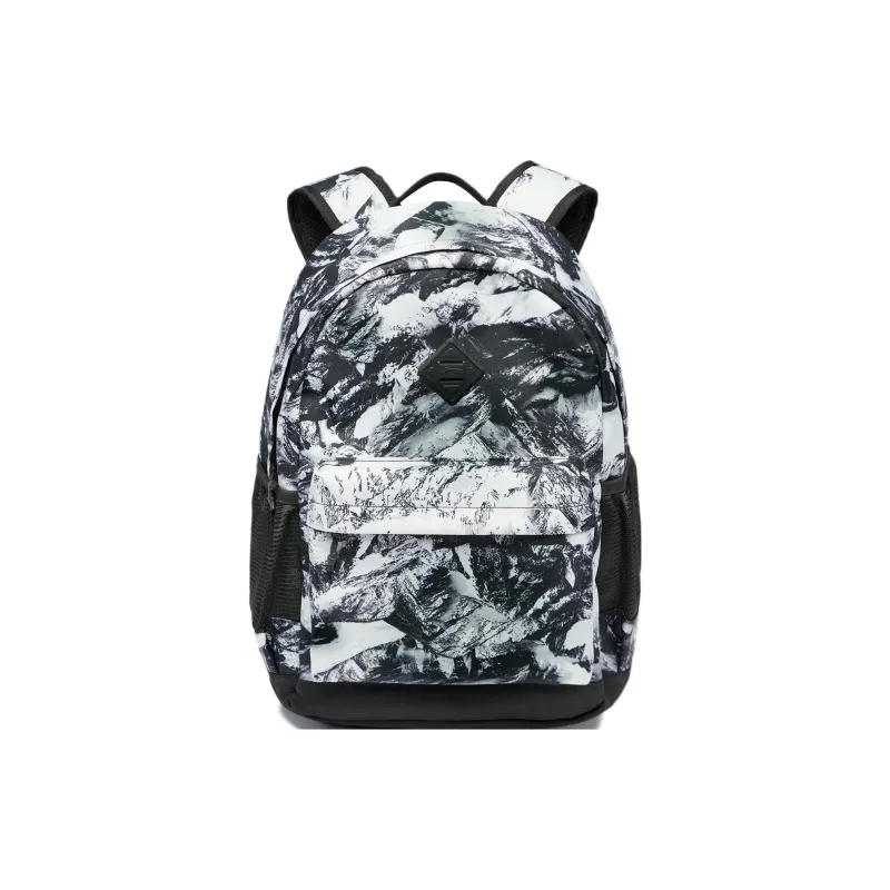 LiNing Sports Life Collection Polyester Sports Backpack Regular Unisex Black And White All Over Print-0