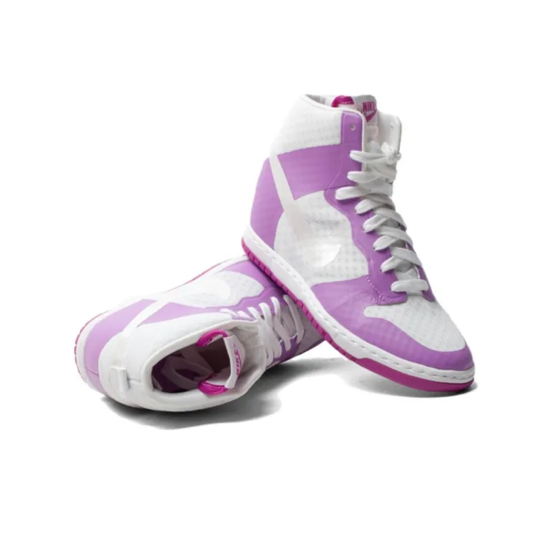 Nike Dunk Sky Hi 2.0 Slip Resistant Cushioning Abrasion Resistant High Top Skateboard Shoes Women's White Purple-3