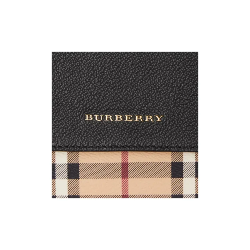 Burberry Vintage Canvas With Leather Shoulder Bag, Crossbody Bag Women's Black-5