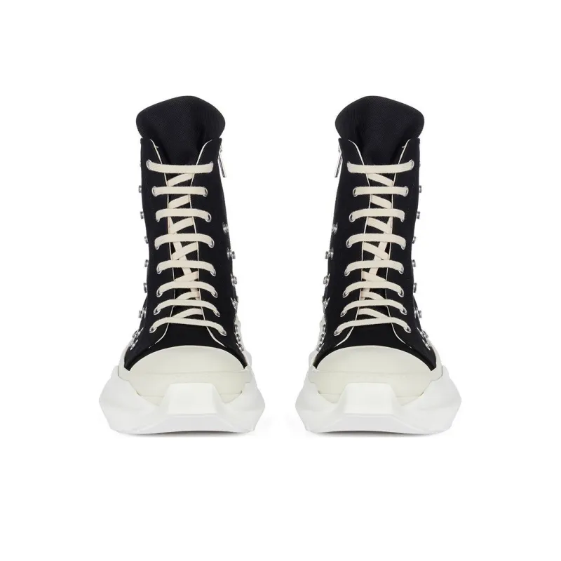 Rick Owens DRKSHDW Abstract Sneaks Studded Eyelets Black Milk-1