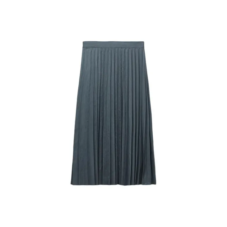 ZARA Casual Long Skirts Women's Blue Gray-1