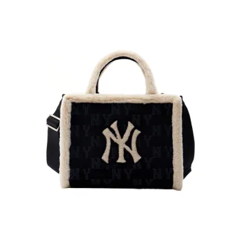 MLB Sherpa Polyester Tote Bag Shopping Bag Handbag Regular Unisex Black