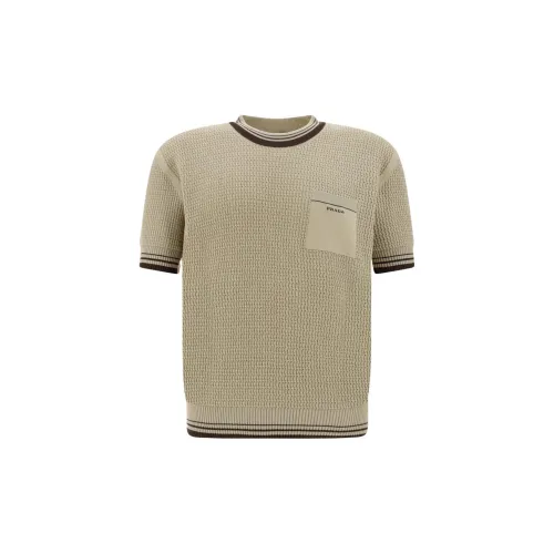 PRADA T-Shirts Men Khaki Green