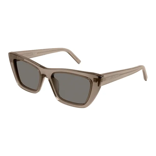 SAINT LAURENT Rectangular Sunglasses Men's Brown