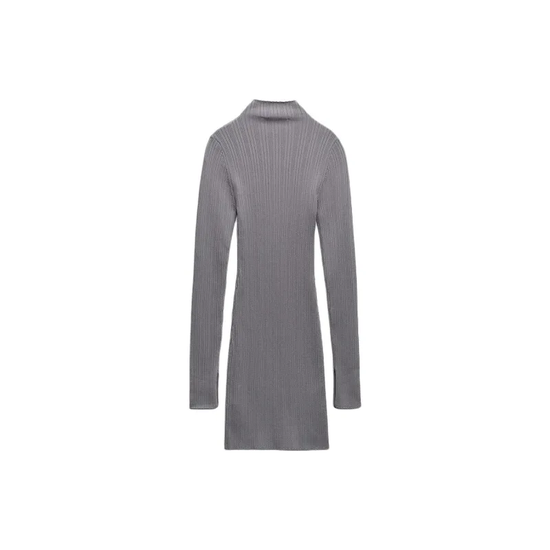 ZARA Long Sleeved Dress Women's Gray-1
