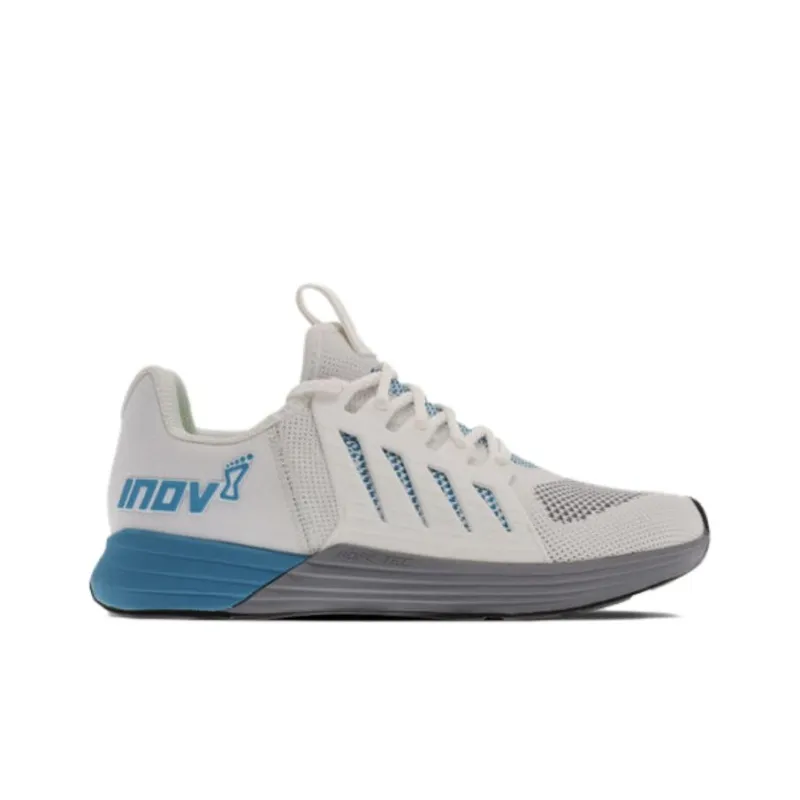 INOV-8 Cushioned Slip-Resistant Breathable Low-Top Running Shoes Men's White Gray Blue-1