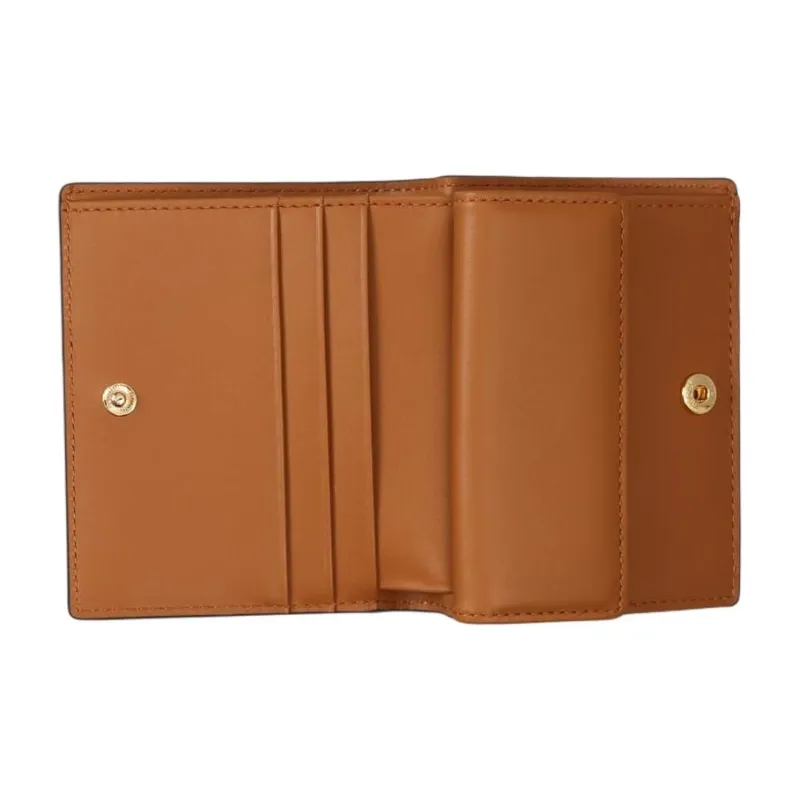 MCM Aren Canvas With Nappa Leather Wallet Mini Women's Cognac-3