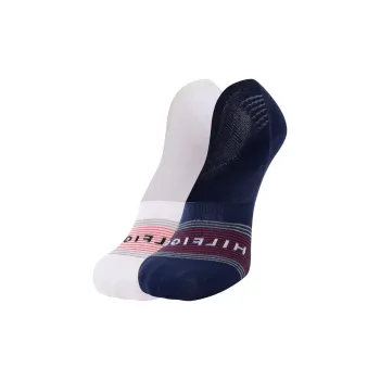 Tommy Hilfiger No Show Socks Men's 2 Pack White/Navy Blue