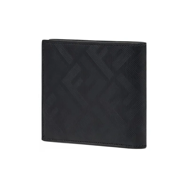 FENDI Leather Wallet Men's Black-1