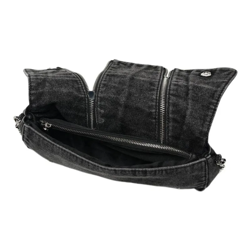 ZARA Polyurethane Shoulder Bag Crossbody Bag Medium Size Women's Denim Blue-6