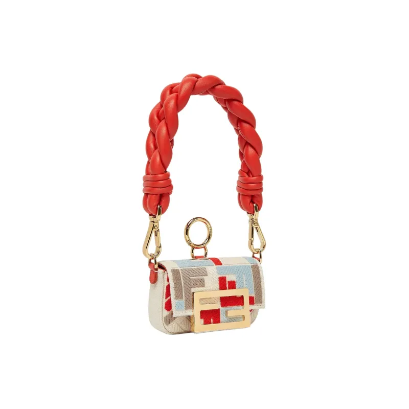 FENDI Baguette Canvas Baguette Bag One Shoulder Handbag Mini Women's Multicolor-1