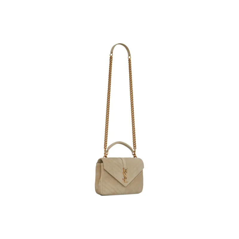 SAINT LAURENT Calfskin Crossbody Bag Shoulder Bag Women's Matte Gold-1