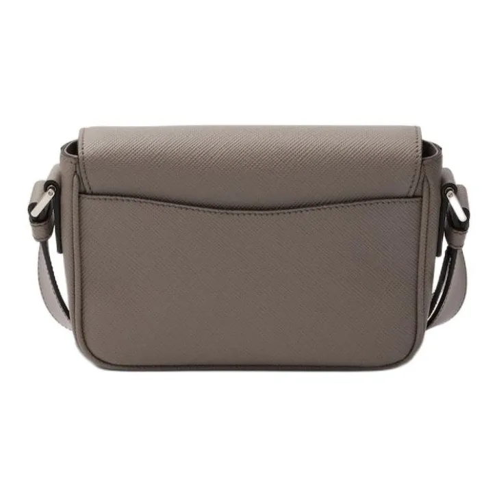 PRADA Saffiano Leather Crossbody Bag Shoulder Bag Men's Mud Gray-2