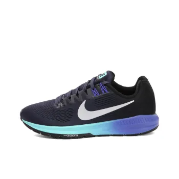 Nike Cushioning Wear Resistant Low Top Running Shoes Women's Black Blue