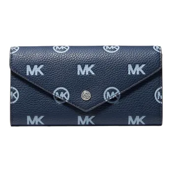 MICHAEL KORS Jet Set Travel Polyurethane Wallet Large Size Women's Marine Blue