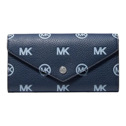 MICHAEL KORS Jet Set Travel Polyurethane Wallet Large Size Women's Marine Blue