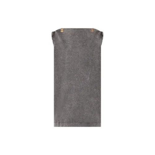 LOUIS VUITTON Sleeveless Dresses Women's Metallic Gray