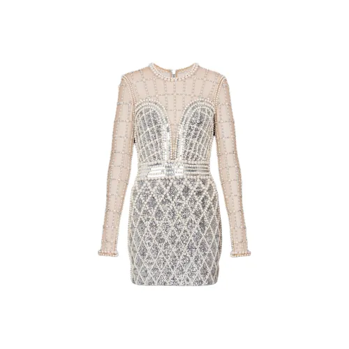 BALMAIN Long-Sleeved Dresses Women's Silver