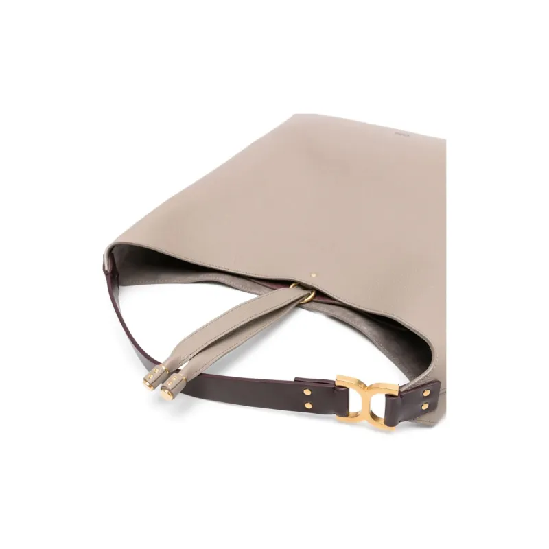 Chloe Marcie Calfskin Hobo Bag, Handbag, Shoulder Bag Women's Gray-2