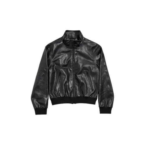 Balenciaga Leather Jackets Women's Black