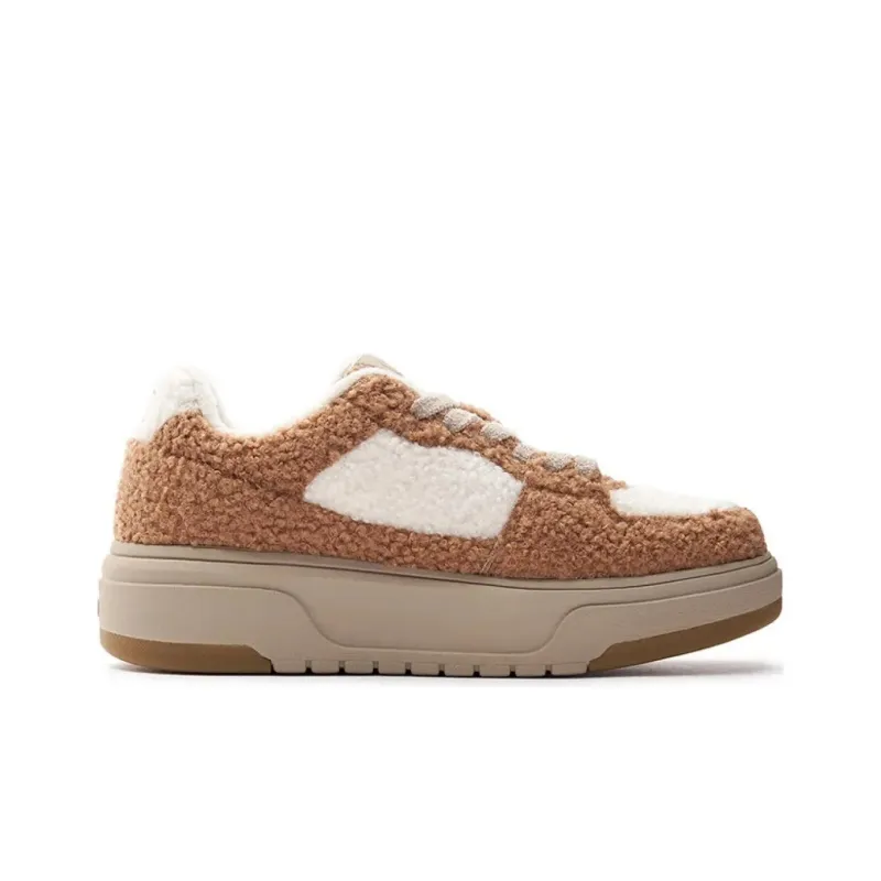 MLB Chunky Liner Cushioned Slip Resistant Low Top Casual Shoes Women's White Brown-1