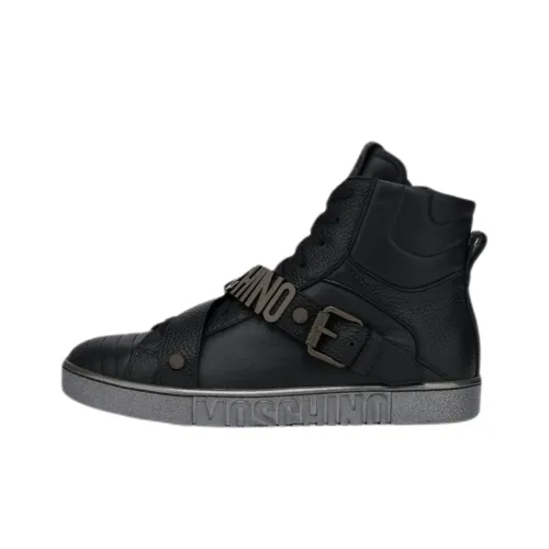 MOSCHINO Skateboard Shoes Men High-Top Black