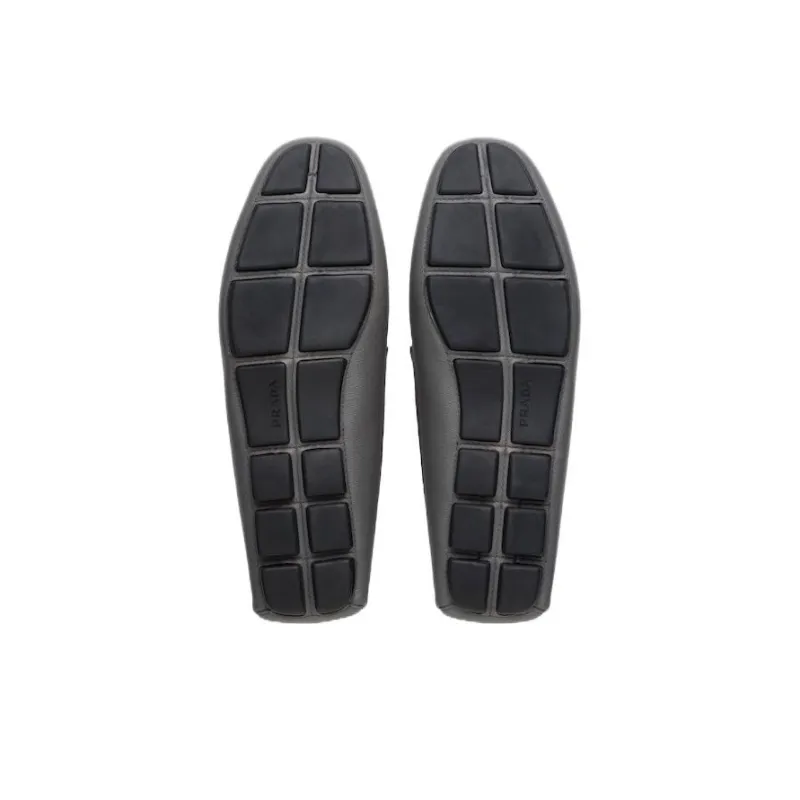PRADA Saffiano Loafers Men's Gray-4