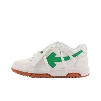 OFF WHITE Out Of Office Ooo Low Tops White Bright Green Brick Red