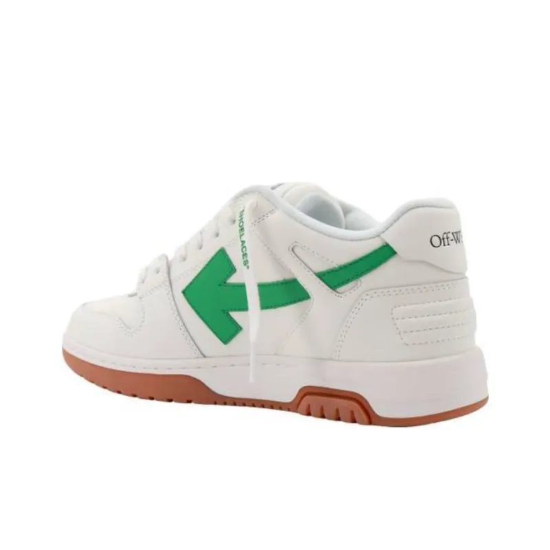 OFF WHITE Out Of Office Ooo Low Tops White Bright Green Brick Red-3