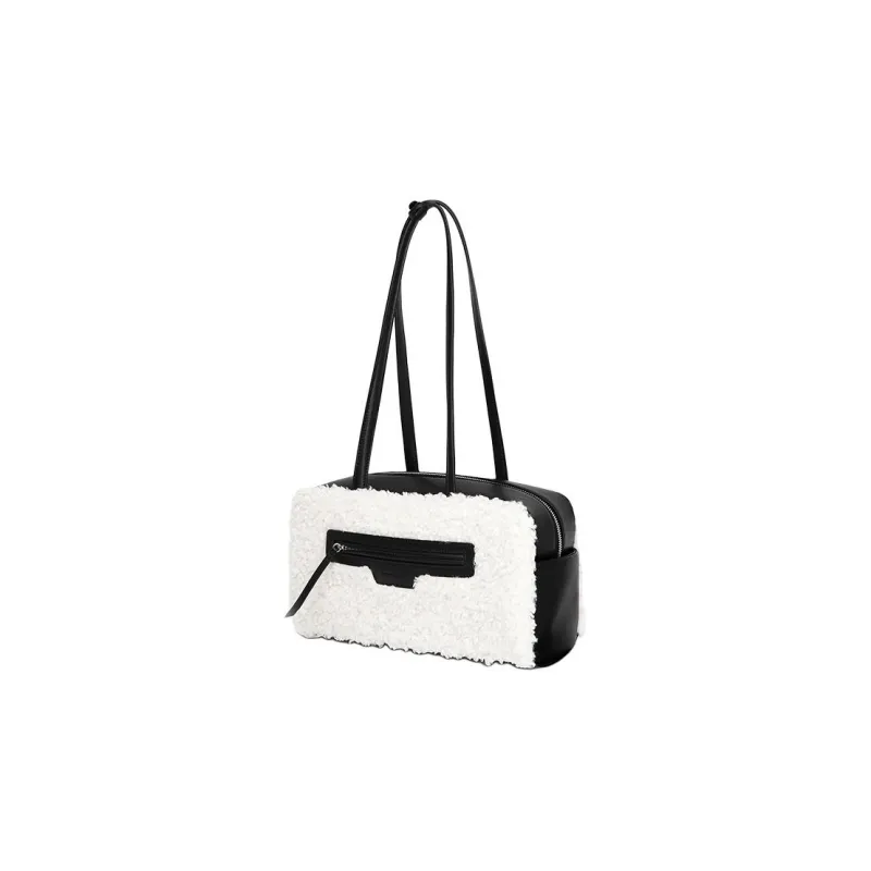 VENVENNET Cow Leather Handbag, Shoulder Bag Unisex Eskimo Toast-1