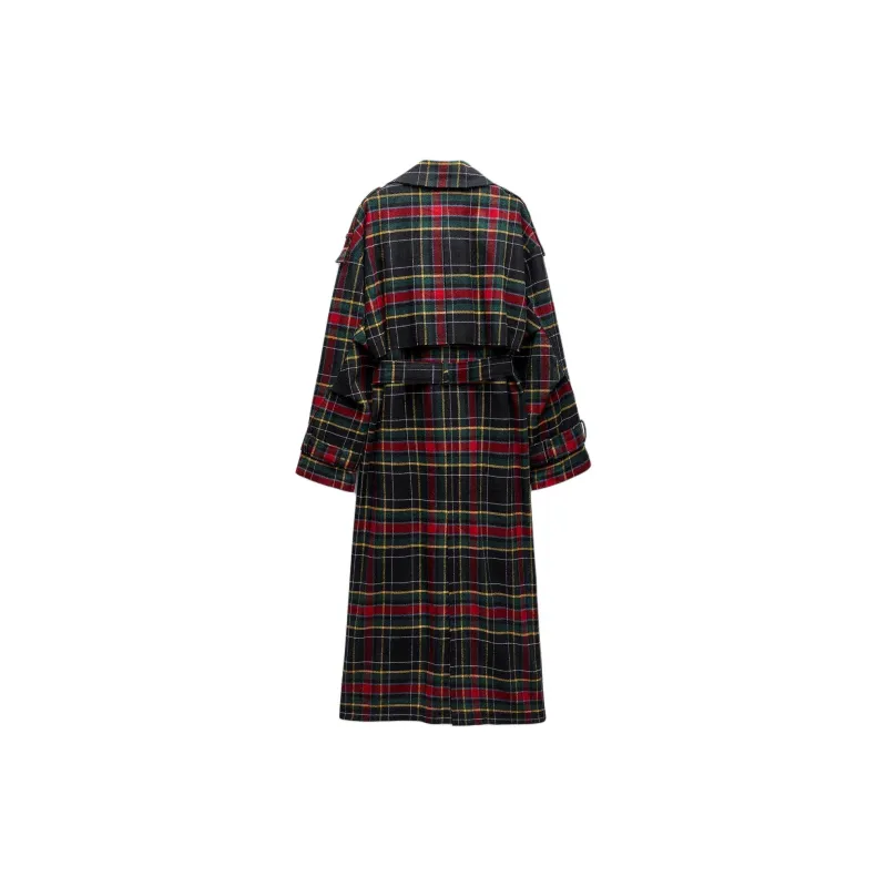 ZARA Trench Coat Women's Rose Red-1