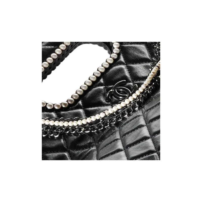 CHANEL Shiny Lambskin Tote Bag, Shopping Bag, Shoulder Bag, Crossbody Bag, Handbag Women's Black-2
