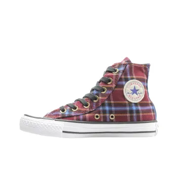 Converse Chuck Taylor All Star Double Zip Hi Red Plaid Women's