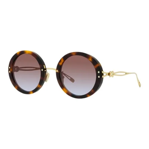 FRED Metal Gold-Plated Round Sunglasses Unisex Tortoiseshell