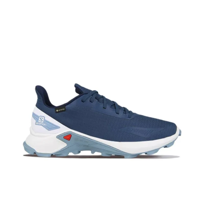 SALOMON Alphacross Blast Gore-Tex Gt Durable Breathable Low-Top Trekking Shoes Men's Blue White-1