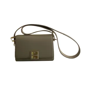 GIVENCHY 4G Grain Cow Leather Shoulder Bag Crossbody Bag Medium Size Women's Dark Green