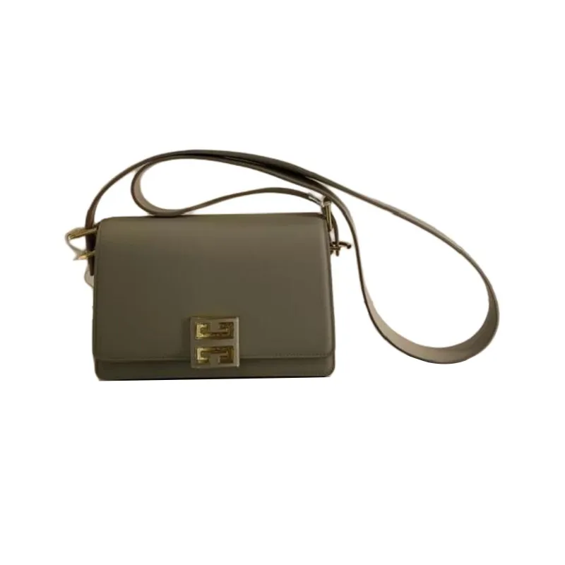 GIVENCHY 4G Grain Cow Leather Shoulder Bag Crossbody Bag Medium Size Women's Dark Green-0