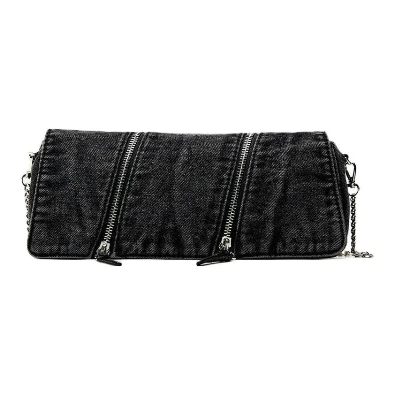ZARA Polyurethane Shoulder Bag Crossbody Bag Medium Size Women's Denim Blue-0